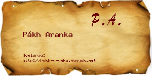 Pákh Aranka névjegykártya